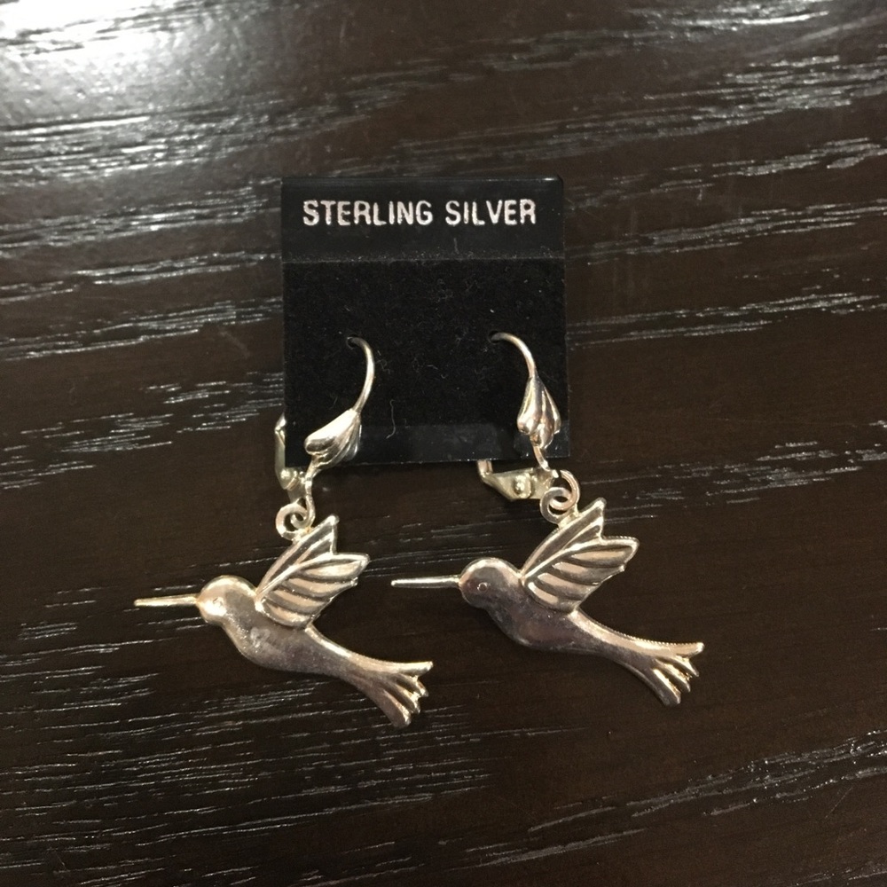 New Sterling Silver Humming Bird Earrings